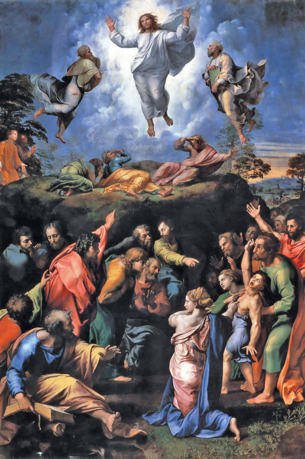 Figure 1 The transfiguration (1500) by Raphael illustrates two scenes from the New Testament: Jesus revealing his divine…