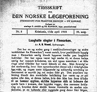  Figur 2    Faksimile av begynnelsen på artikkelen Laaghalte slegter i Finmarken (2)