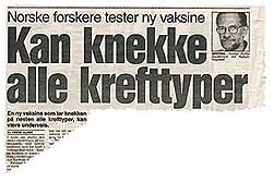 Hvilke forhåpninger skaper et oppslag som dette i Dagbladet 31.8. 2000?