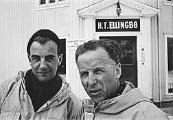 Trygve Braatøy (t.h.) og forfatteren på påsketur 1946. Foto privat