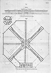Figur 9    Grosch’ utkast til panoptisk sinnssykehus 1828 (7). Foto Ø. Larsen