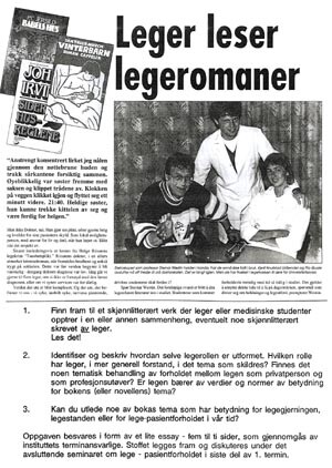 Figur 2    Faksimile fra en omtale i den lokale Universitetsavisa av opplegget ”Leger i litteraturen”, som var et element i…
