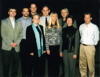 Landsstyret valgte nytt sentralstyre som tiltrer 1.1. 2002. Fra venstre Lars Eikvar, Øyvind Østerås, Kåre Løvstakken, Hans…