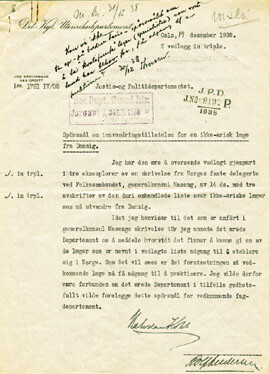 Figur 2   Søknaden fra Folkeforbundet i desember 1938 gjaldt en gruppe ”ikke-ariske læger” fra Danzig (11). Allerede i…