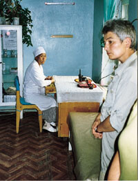 Akuttmottak på fylkessykehuset (aimag-hospitalet) i Dalanzadgad var bemannet med kun én sykepleier. Foto Anders Seim