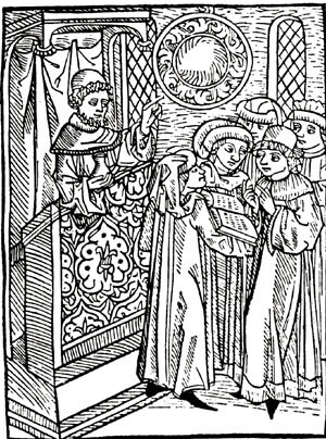 Medisinsk læring 1495. «Speculum medicine» av Arnaldus de Villanova (ca. 1240–1311), utgitt av M. Pollich i Leipzig i 1495,…