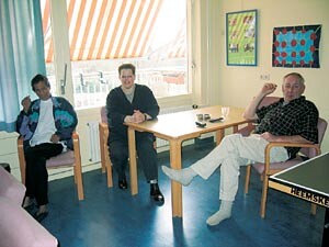 Pasienter i røykekroken på Beatrixoord