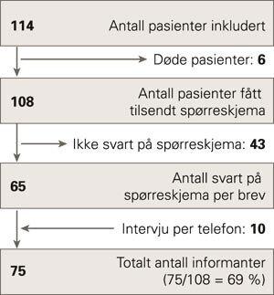 Flytskjema for oppfølgingsundersøkelse blant personer i selvhjelpsgrupper