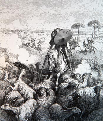 Figur 2  Cervantes’ Don Quijote ser en fiendtlig hær der andre ser en flokk sauer. Men ridderen med den bedrøvelige…