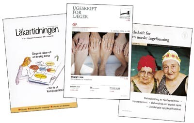 Läkartidningen, Ugeskrift for Læger og Tidsskrift for Den norske lægeforening er typiske eksempler på nasjonale tidsskrifter…