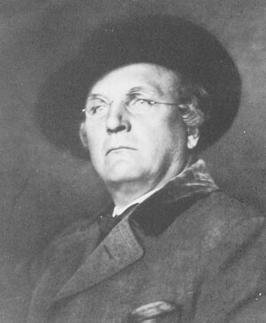 Egil Eide spilte dr. Stockmann med tydelig Bjørnson-maske, her fra en oppsetning i 1915. Foto Nationaltheatret