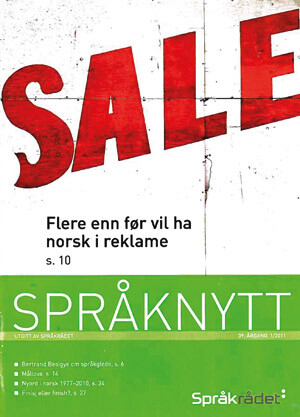 Språknytt har mye av interesse for språkinteresserte leger. Faksimile av Språknytt nr. 1/2011