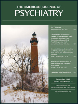 Artikkelen er publisert i desemberutgaven 2012 av American Journal of Psychiatry (http://ajp.psychiatryonline.org), som er…