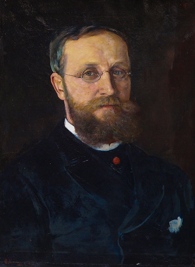 Figur 3 Jacob Munch Heiberg (1843–88), professor i anatomi 1878–87, sørget for innkjøpet av 1543-utgaven til Anatomisk…