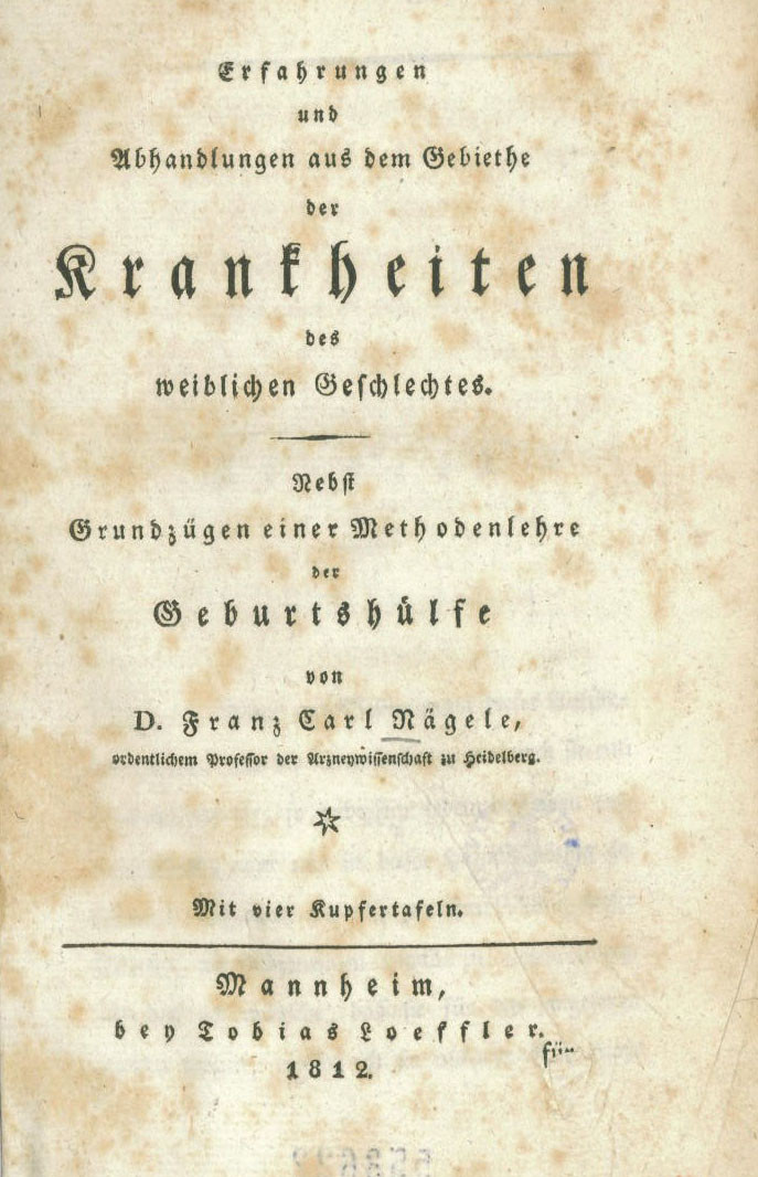 Figur 3 Naegeles bok fra 1812 der han introduserte det som siden er blitt kalt Naegeles regel: Fra siste menstruasjons&hellip;