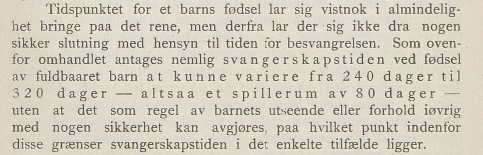 Figur 1 Utdrag av uttalelsen fra Den rettsmedisinske kommisjon i 1914 (25).
