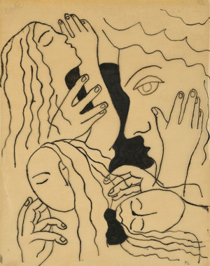 Fernand L&eacute;ger (1881&ndash;1955), T&ecirc;tes et mains (1948). I offentlig eie.