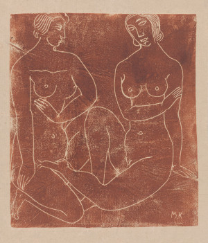 To nakne sittende kvinner. Moissej Kogan (1879&ndash;1943)