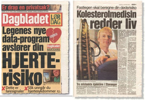 Dagbladet slår opp helsestoff uten å sjekke om det foreligger interessekonflikter, her illustrert ved oppslag 29.05. 1999 og…