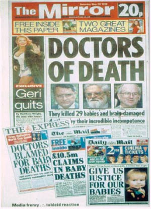Figur 1  De britiske tabloidavisene ledet an i den offentlige oppvasken etter barnedødsfallene ved Bristol Royal Infirmary…