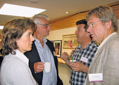 Landsstyresakene skapte engasjement. Fra v. Olaug Villanger, Jon W. Haffner, Richard Slubowski og Hans-Petter Næss. Foto…