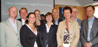 Det nye sentralstyret. Fra v. Bård Lilleeng, Arne Refsum, Kjersti Baksaas-Aasen, Hege Gjessing, Torunn Janbu, Jan Emil…