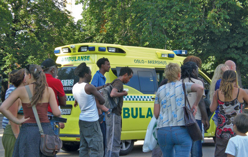 Situasjonen før ambulansen reiste. Foto Øyvind Låte