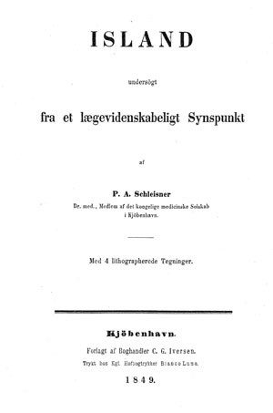Figure 6  Facsimile of  Island undersøgt fra et lægevidenskabeligt Synspunkt (27)