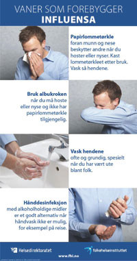 Figure 1:  The poster «Habits that prevent influenza» was issued in June 2009 and distributed to pharmacies, doctors’…