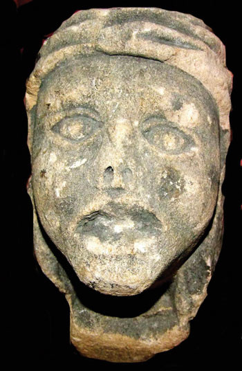 Figure 2:  Woman’s head, called «the leper». St. Mary’s Church, Melton Mowbray, England. Photo: Tina Negus
