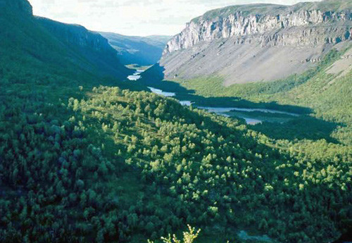 Sautso, Nordeuropas største canyon sett fra kraftverket. Altaelva. Foto Finnmark legeforening