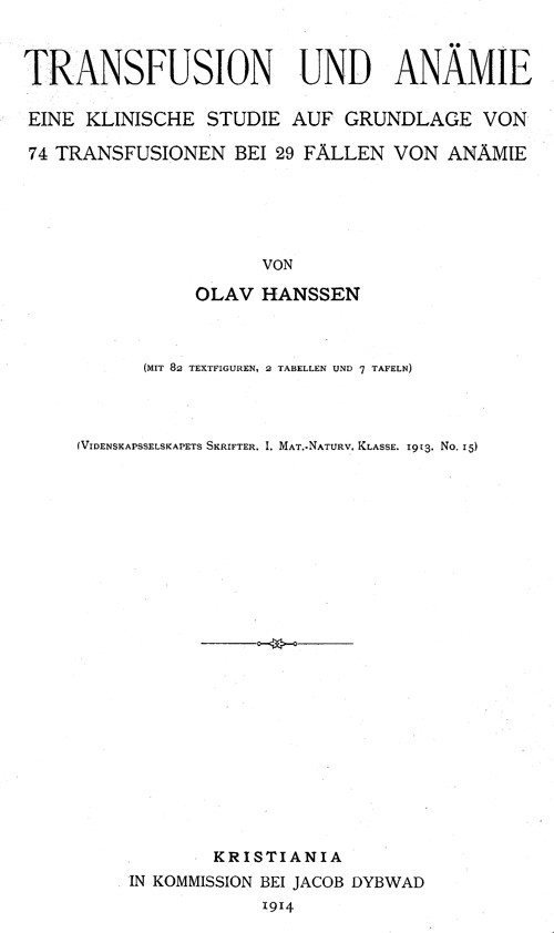 Figure 1  Title page of Olav Hanssen’s monograph