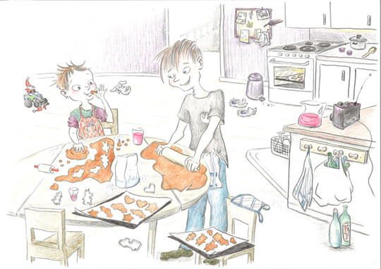 JEG SKAL PASSE PÅ DEG": Fra boken med samme navn av Anne Kristine Bergem. Illustratør: Ingunn Christensen, trykket med…