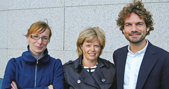 Fra venstre Charlotte Knatten, Kristin Bjørnland og Thomas Fyhn. Foto: Trine Sæther Hagen