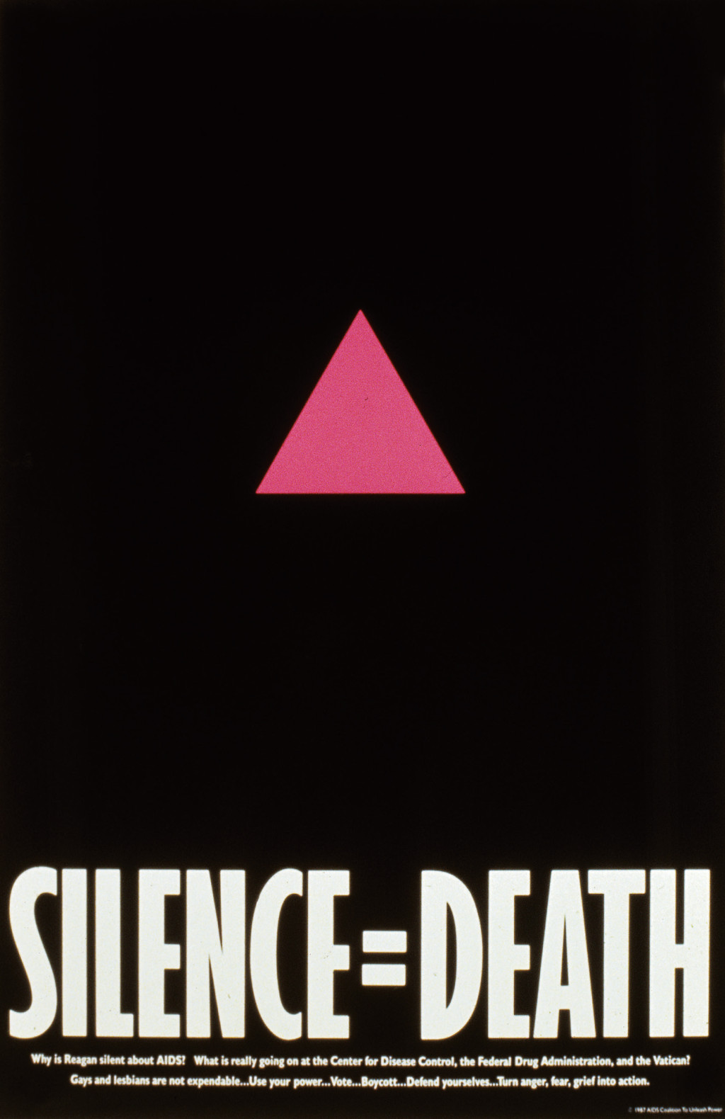 Iconic poster from 1987 made by Avram Finkelstein in the 'Silence = Death' artist collective. Consisting of graphic&hellip;