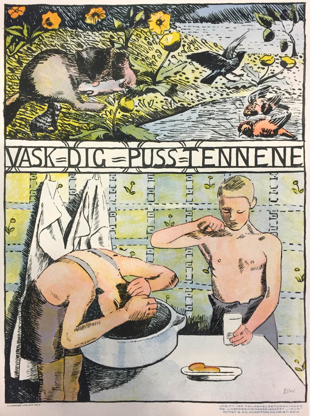 Figure 2 Each picture tends to give a single piece of advice. This one gives us two: wash yourself and brush your teeth…