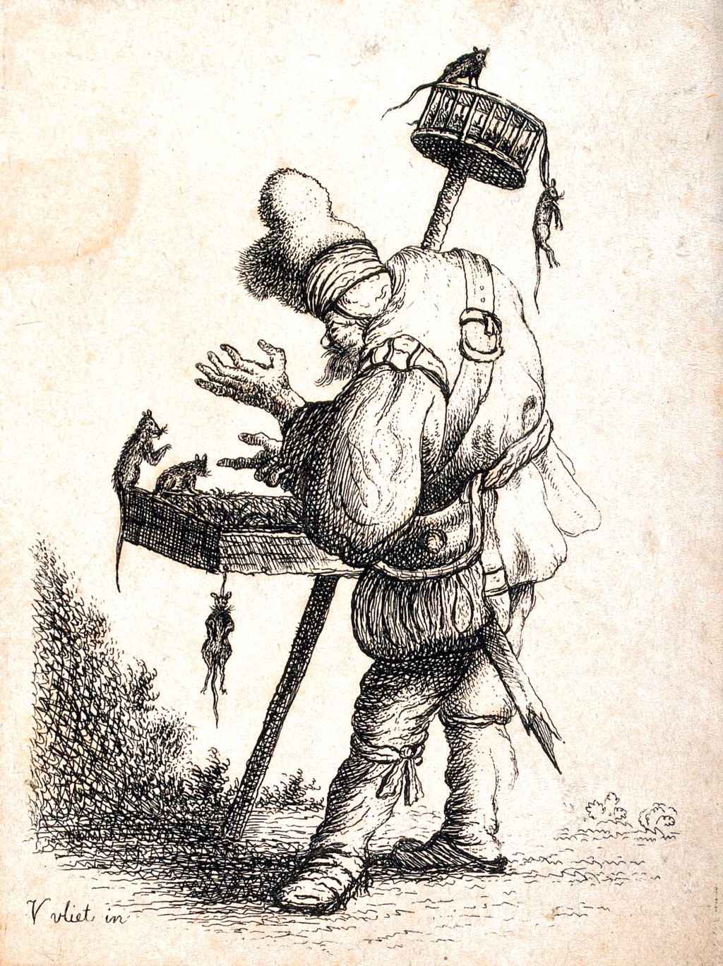 Rottefangere var viktige personer i middelalderens bysamfunn. Radering av Jan Georg van Vliet, 1622. Illustrasjon: Wellcome…