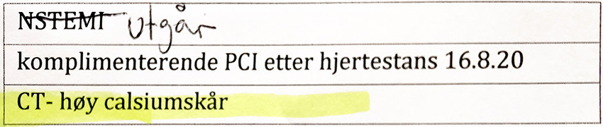 Figur 1 Eksempel på arbeidsliste ved hjertelaboratoriet ved Haukeland universitetssjukehus.