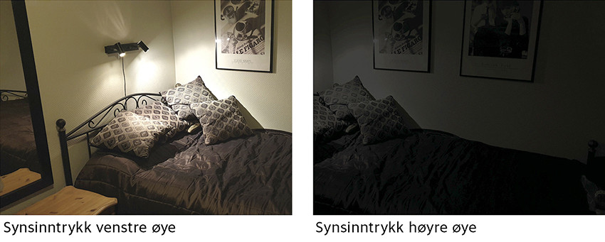 Figur 1  Om det venstre &oslash;yet holdes lukket mens man bruker smarttelefon i sengen, m&oslash;rkeadapteres dette &oslash;yet gradvis. Hvis&hellip;