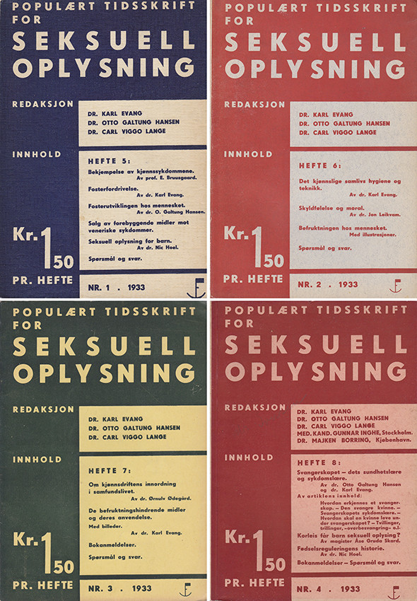 Figur 3 Hefte 5–8 av Populært Tidsskrift for Seksuell Oplysning, utgitt i 1933. Faksimiler: Anne Evang