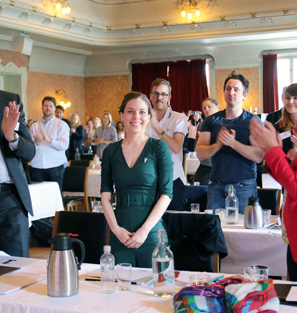 DEN GANG DA: Kristin Utne som nyvalgt Ylf-leder under årsmøtet i Trondheim i 2019. Foto: Vilde Baugstø