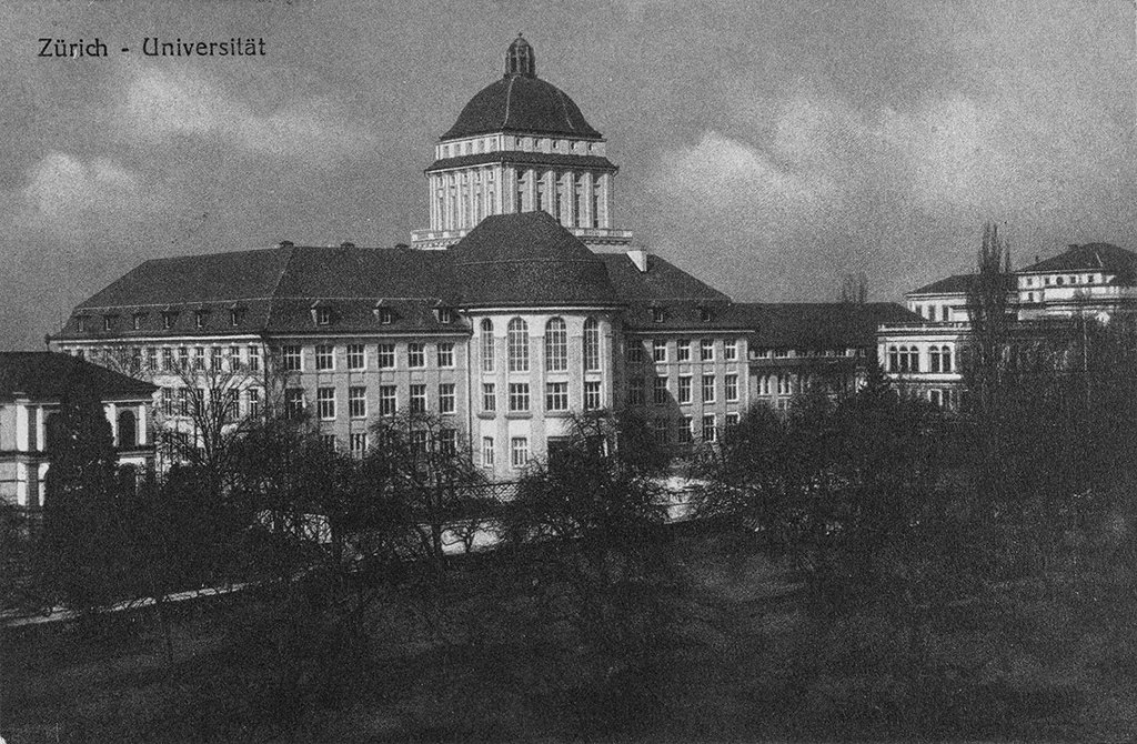 Figur 3a Hovedbygningen til Universitetet i Z&uuml;rich, 1916. Foto: ETH Bibliothek / i offentlig eie.
