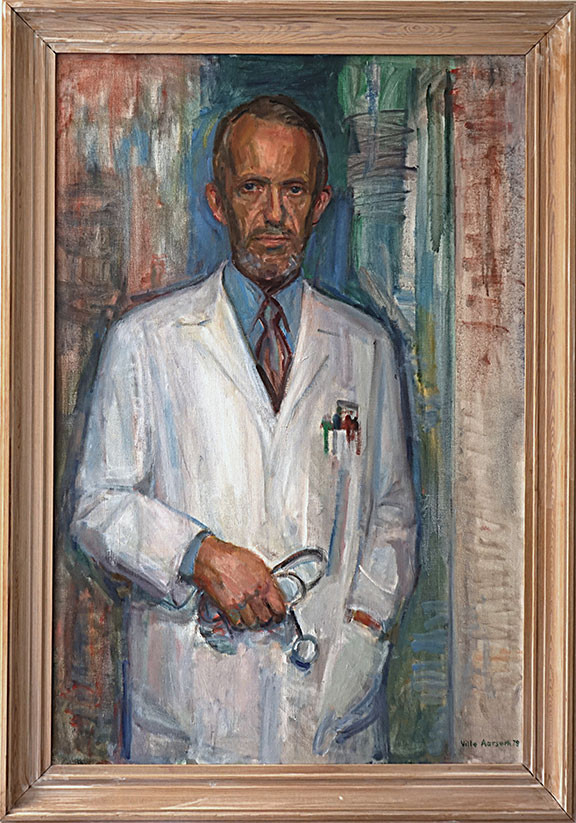 Figure 3 Fred Lange-Nielsen (1919–89) painted by Ville Aarseth (1899–1985) in 1979. The painting is on display in Building 3…
