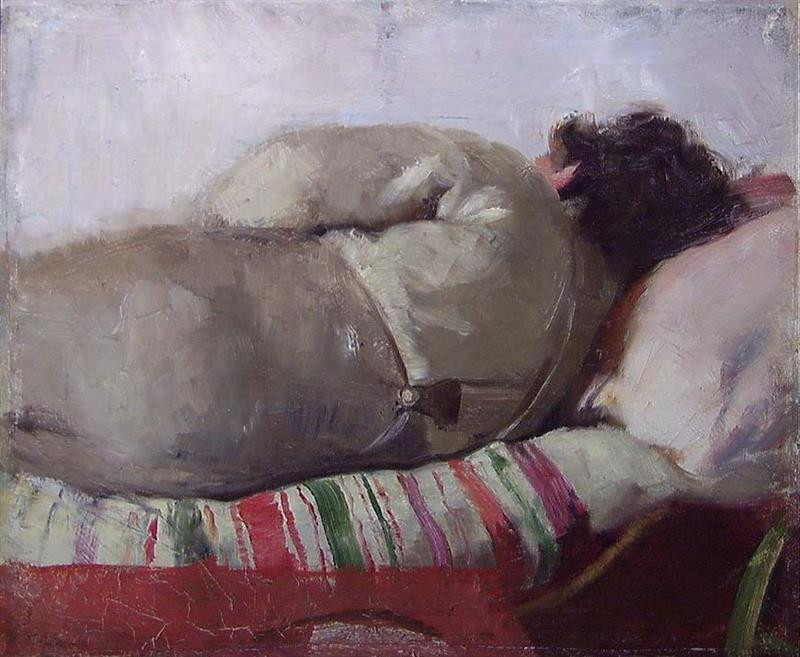 En sovende mann (1882), Christian Krohg (1852&ndash;1925). Foto: Nasjonalmuseet