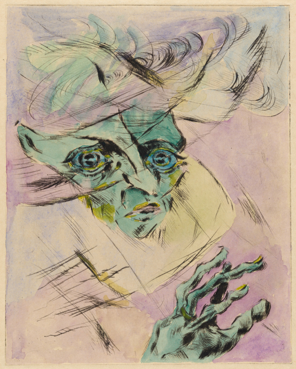Walter Gramatt&eacute;, "The Great Anxiety" (Selvportrett i trekvartprofil til h&oslash;yre), 1918. National Gallery of Art (gave fra&hellip;