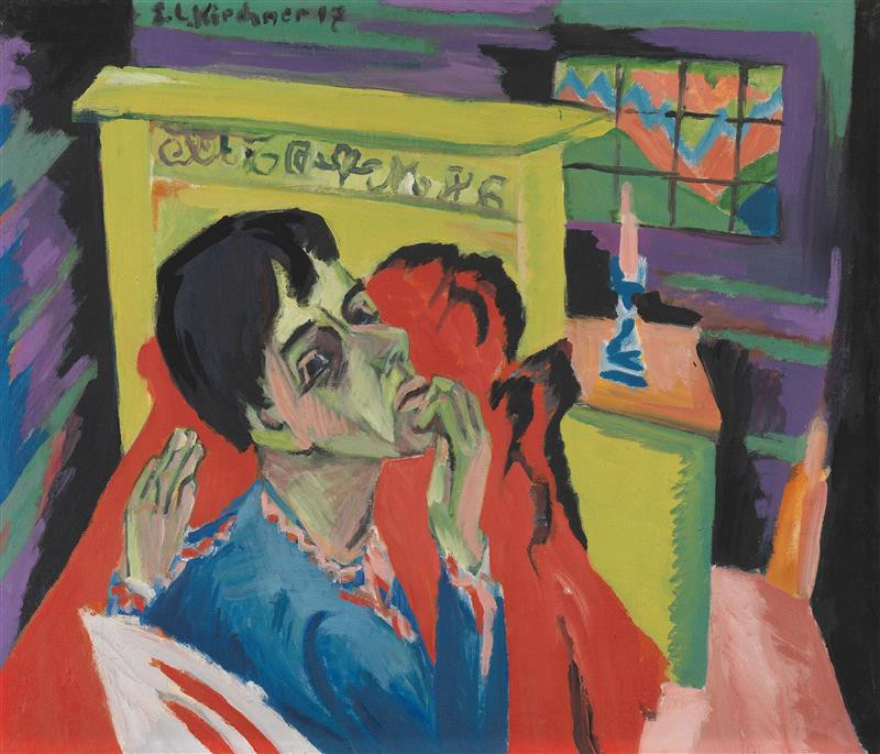 Der Kranke (1918&ndash;30), Ernst Ludwig Kirchner (1880&ndash;1938), selvportrett som syk. Bayerische Staatsgem&auml;ldesammlungen / CC BY-SA&hellip;